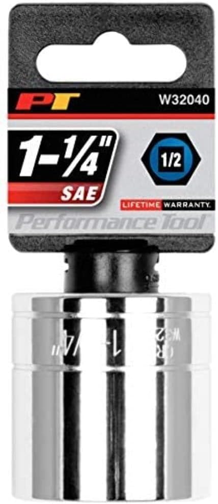 Performance Tool W32040 1/2-Inch Drive 6-Point Socket Set with Recessed Edges and