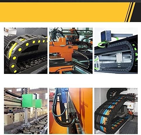 Fielect Drag Chain Cable Carrier, Open Type with End Connectors R55 25X50mm, 1 Meter Plastic for CNC Router Machines