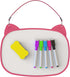 Small Magnetic Dry Erase Board 12x9'' with 5pcs Markers, Double Sided Lapboard for Kids (Pink)
