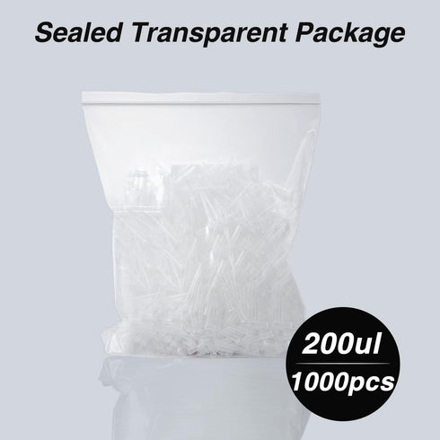 FOUR E'S SCIENTIFIC 200ul Pipette Tips, 1000pcs Universal Non-pyrogenic DNAse/RNAse Free Autoclavable