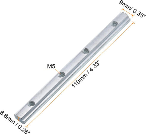 uxcell Straight Line Connector, 4Pcs 4.3inch Inside Joint Brackets with M5 Screws for 3030 Series Aluminum Extrusion Profile T Slot 8mm (Silver)
