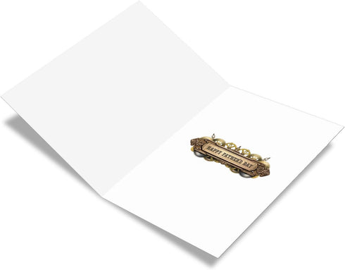 NobleWorks Funny Father's Day Card for Dad, Pa, Pop, Daddy, Stepfather, Humor Notecard with Envelope, Steampunk Cat