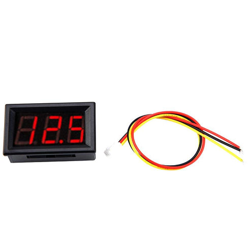 3 Wire Voltmeter DC 0-100V Mini Voltage Measuring LED Display Digital Volt Panel Meter with Reverse (Red)