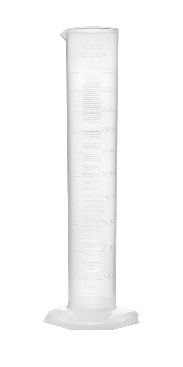 EISCO Graduated Cylinder, 1000mL - Class B Tolerance, Polypropylene Plastic, Industrial Quality, Autoclavable