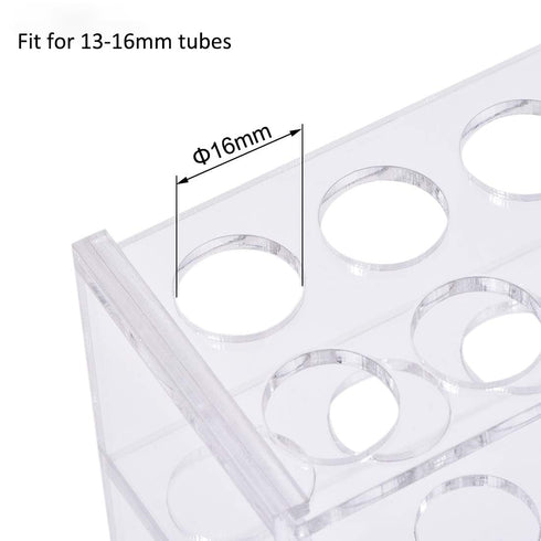 Acrylic Test Tube Holder Rack with 12 Sockets for 10ml Centrifuge Tubes (10ml, 12 Sockets)