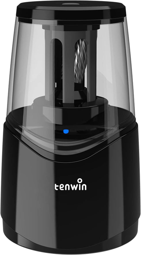 tenwin Rechargeable Electric Pencil Sharpener with Durable Helical Blade for No.2 & Colored Pencils