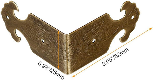 8Pcs Right Angle Brass Box Corner Protector - Corner Braces Hardware for Desk Edge Guards, Wood Jewelry Box