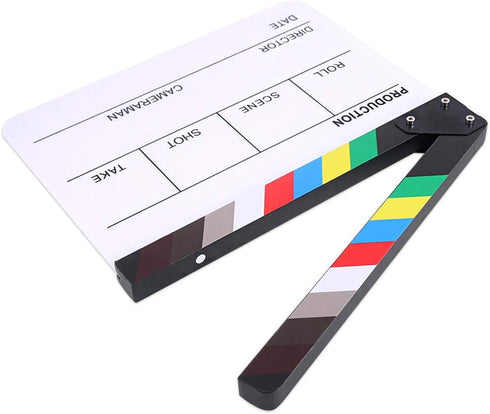 Hilitchi Acrylic Plastic Slate, 25x30cm/10x12" Dry Erase Director's Film Clapboard with Color Sticks