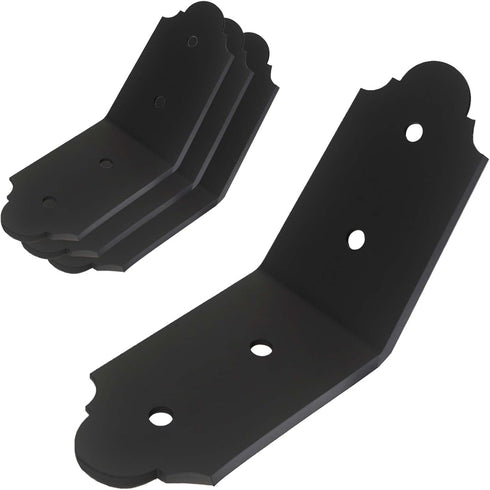 4Packs 6" Heavy Duty Flush Inside 45-Degree Angle Bracket Decorative Knee Braces, Outside 45 Degree Mount Bracket
