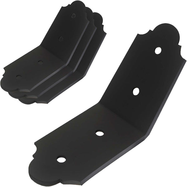 4Packs 6" Heavy Duty Flush Inside 45-Degree Angle Bracket Decorative Knee Braces, Outside 45 Degree Mount Bracket
