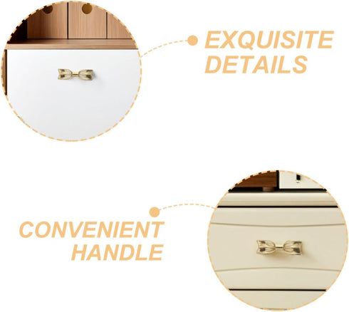2sets Uonlytech Retro Brass Bow Drawer Pulls for Cabinets and Dressers Unique Bowknot Design Handles for Wardrobe