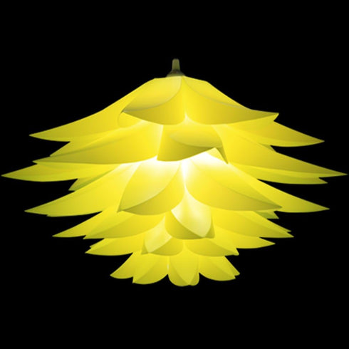 Lightingsky DIY IQ Jigsaw Puzzle Toy Lotus Flower Lamp Shade Ceiling Pendant for Room Decoration (Yellow)