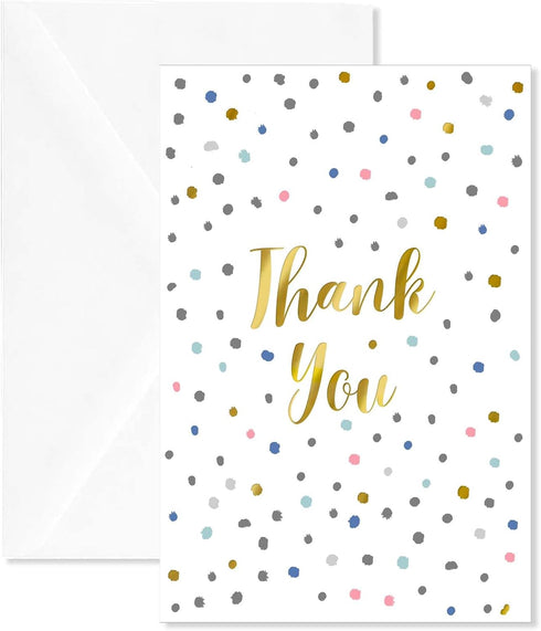 Jiiohur Thank You Cards with Envelopes (50 Pack) - Elegant All-Occasion Blank Note