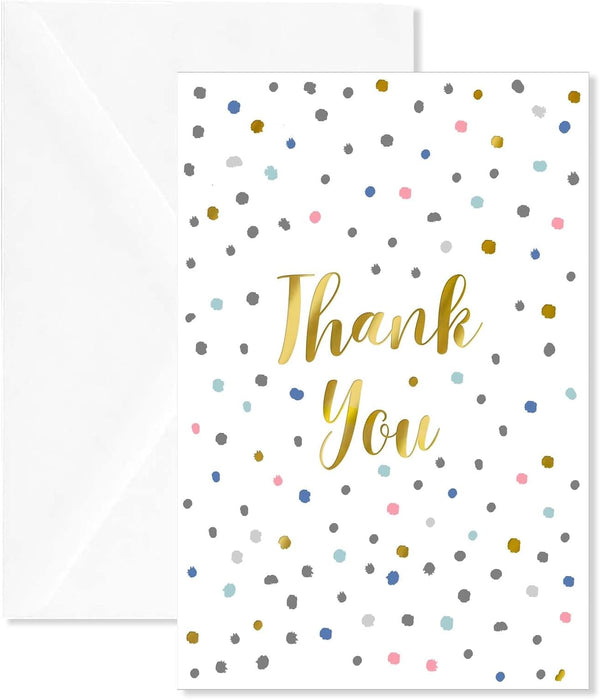Jiiohur Thank You Cards with Envelopes (50 Pack) - Elegant All-Occasion Blank Note