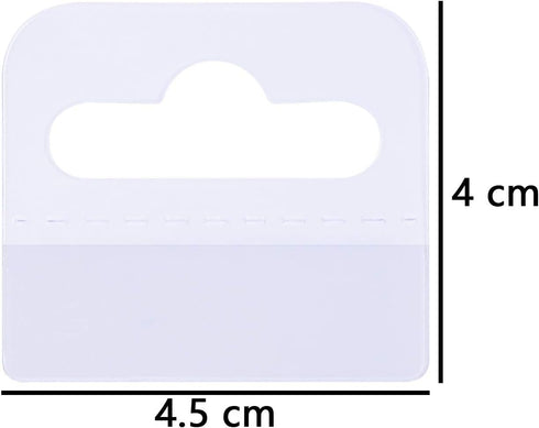 BLUECELL 200 Pieces Clear Slot Hole Adhesive Custom Hang Tabs, 1 3/4" x 1 1/2" for Retail Display