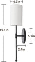 1 Pack) Modern Wall Light Fixtures, Soft Black Vanity Lights for Bathroom, Metal Sconces Wall Lighting with Fabric