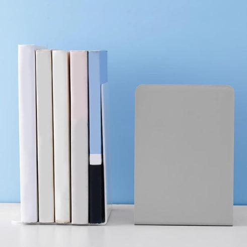 L-Shaped Decorative Bookends for Bookshelf - Stylish Support for Home & Office