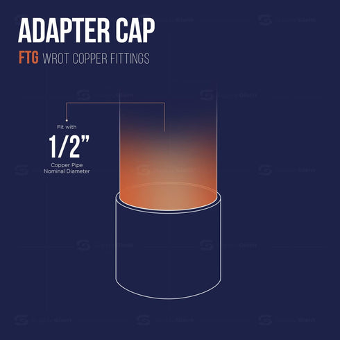 Supply Giant DUFD0012 Copper Cap with Sweat Socket, 1/2 Inch
