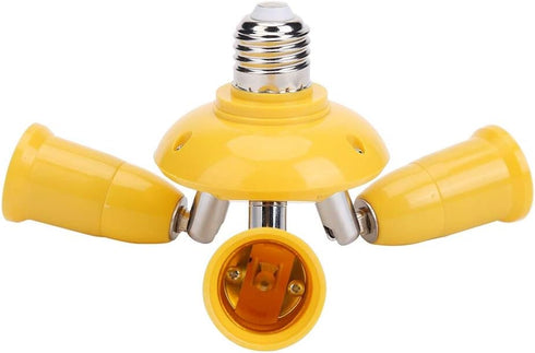 Delmitan Lamp Bases E27 Splitter with Switch 4 Heads Lamp Base Adjustable LED