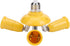 Delmitan Lamp Bases E27 Splitter with Switch 4 Heads Lamp Base Adjustable LED