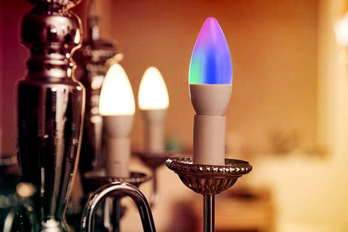 Bulbs,Smart Bulb E12 Dimmable 120v Lightbulbs,2 Pack Chandelier Light Candelabra Led Light Decorative White & Color