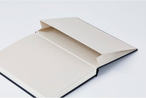 Maruman MNEMOSYNE Journal Notebook, 8.5 x 6.02 Inches (A5), Hard Cover with Elastic Band, 120 Sheets/240 Pages, Navy