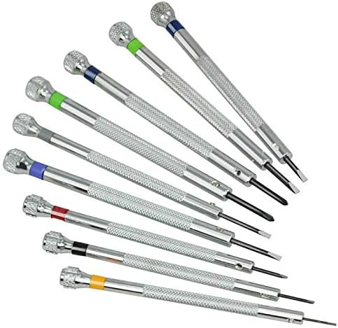 New 9 pcs Precision Watch Flat Blade Slotted Screwdriver Set for Watchmakers