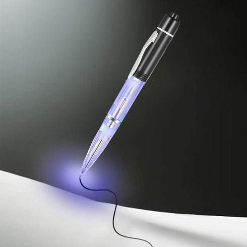 Penyeah Light Up Ballpoint Pens, Black Ink (0.7mm) for Dark Writing, Pack of 4 in White/Red/Green/Blue for Events