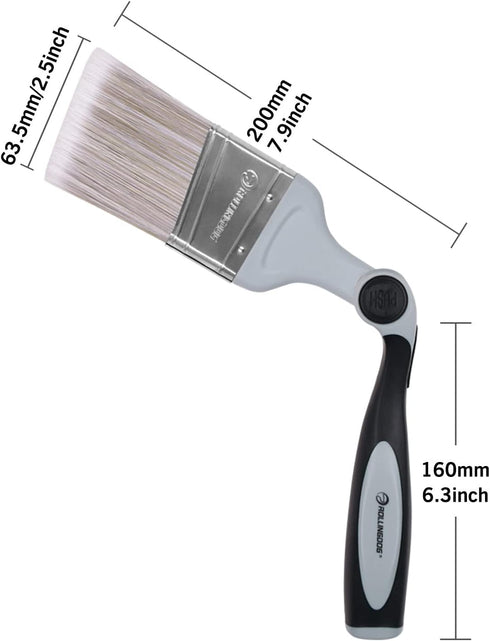 ROLLINGDOG 2.5Inch Paint Edger Brush - Extension Pole Angled Paint Brush for High Walls Ceiling,Stairwell Wall,Triming and Cutting in Painting by ROLLINGDOG