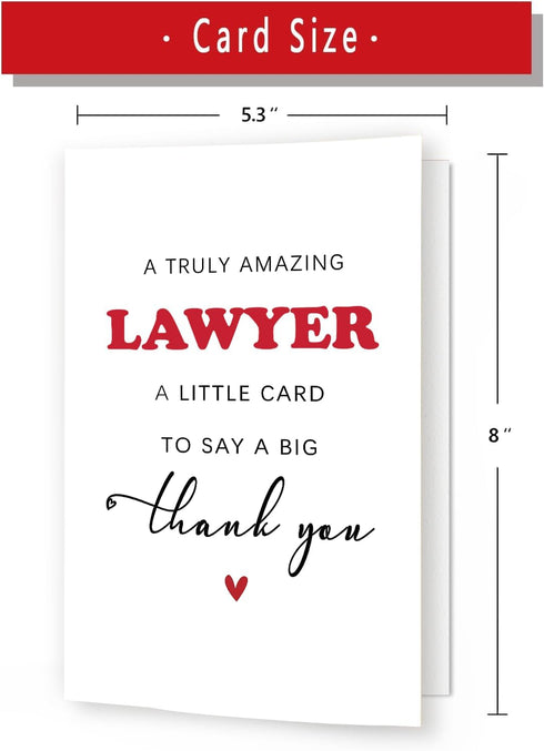 PUGAILA Cute Thank You Card for Lawyer, Thank You Lawyer Card, Lawyer Appreciation Gifts for Men Women, Lawyer