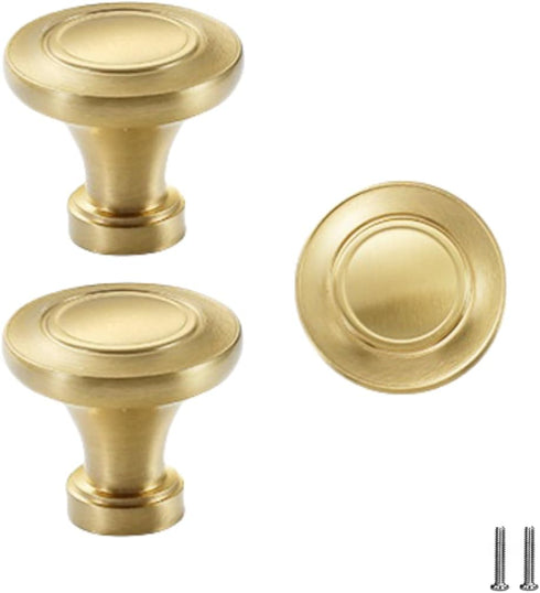 SANCHAKOU Cabinet Pulls Knobs 2Pcs Brass Wardrobe Handles Chrome Plated Bedside Table Drawer