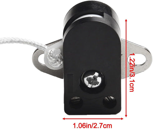 YobiLife Cord Pull Switch for Furniture and Lighting Control, Two-Hole Plate Mount for Wall Lamps, Table Lamps, Floor