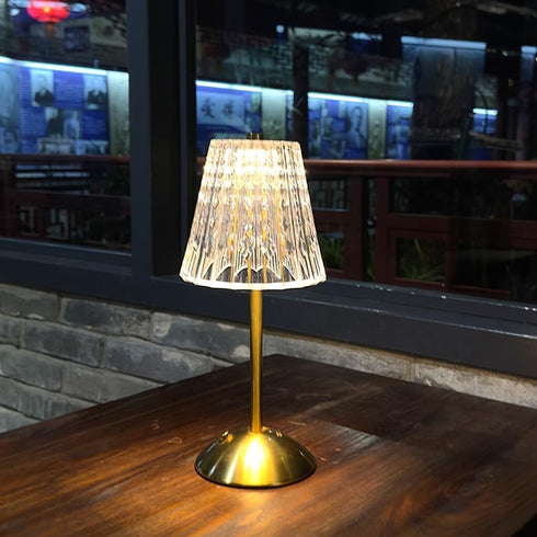 Generic 3 Dimmable, Gold Crystal Table Lamp Touch Control, Color & Rechargeable LED Lamp, Elegant Bedroom,Office
