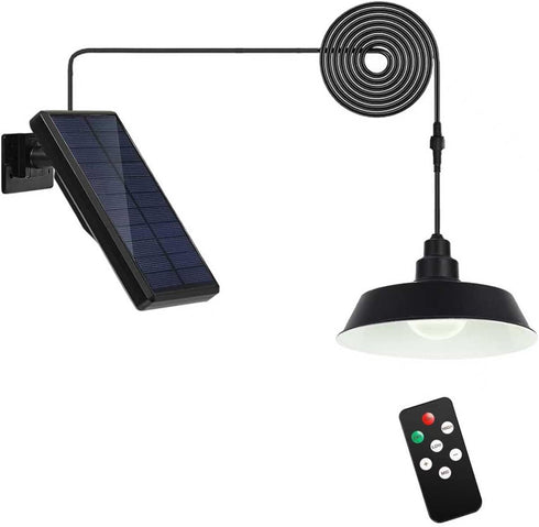 Solar Pendant Lights Outdoor, Solar Shed Light with 360 Adjustable Panel, Dimmable