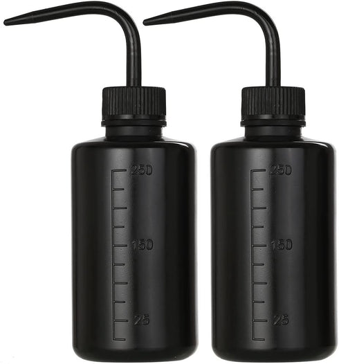 2 Pcs Tattoo Wash Bottle 250ml, 8oz Squirt Watering Tools for Medical Cleaning and Washing (Black)