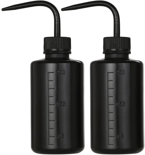 2 Pcs Tattoo Wash Bottle 250ml, 8oz Squirt Watering Tools for Medical Cleaning and Washing (Black)