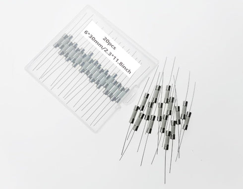 5A Fuse, 5A250V, T5A250V, 5AH Fuses, Ceramic Lead Fuse, Slow-Blow, 20pcs, 6 * 30mm with Pin