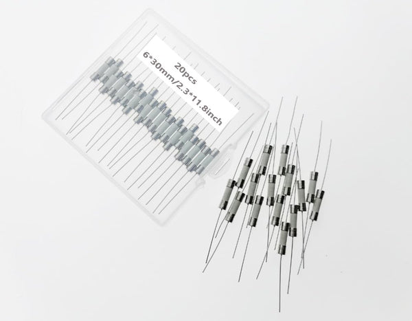 5A Fuse, 5A250V, T5A250V, 5AH Fuses, Ceramic Lead Fuse, Slow-Blow, 20pcs, 6 * 30mm with Pin