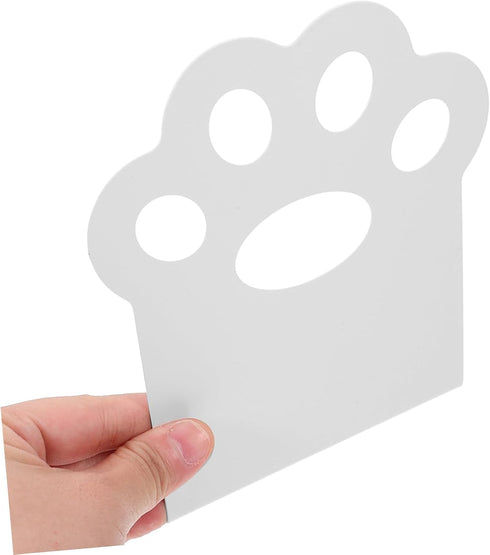 Cat Paw Metal Bookends Hollow White Holders for Study Desk and Shelves Stable Book Stoppers Organizer Documents