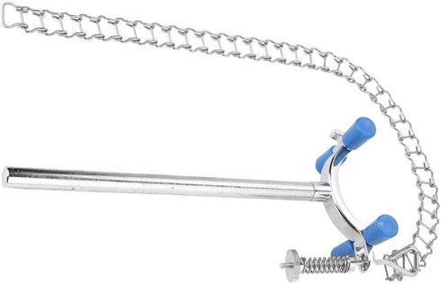 Akozon Stainless Steel Laboratory Beaker Chain Clamp Clip for 80-150mm Dia Beaker Container or Flask Chemical Equipment