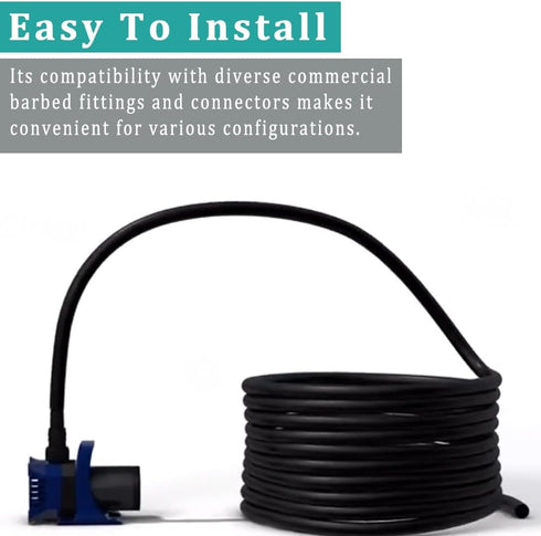 Silicone Tubing, 3/8” ID × 1/2” OD, 16FT Black Flexible Food Grade Hose for Home Brewing and Hydroponics