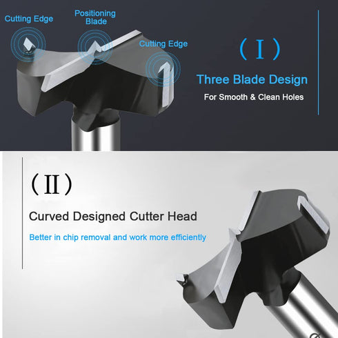2 Inch Carbide Forstner Drill Bit, Tipped Bit for Hard Wood, Woodworking Hinge Cutter Tool Kits