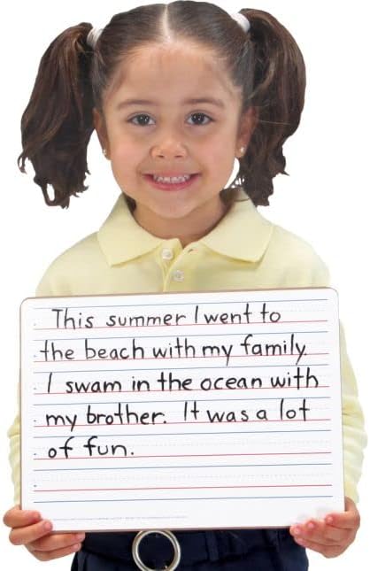 Two-Sided Primary Lined Dry Erase Boards, Non-Magnetic, 6 Boards