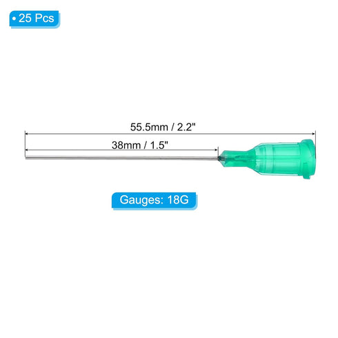 PATIKIL Blunt Tip Dispensing Needles 1.5 Inch, 25 Pcs 18G Industrial Liquid Dispenser Needle with Lure Lock