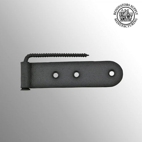 4 Renovators Supply Manufacturing Black Wrought Iron Shutter Strap Hinge in Galvanized Gate Strap Hinges with Mounting