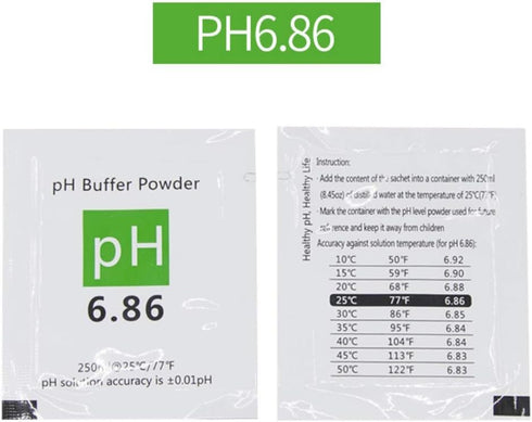 Nynelly 15 Pcs pH Meter Buffer Solution Powder, Easy Calibration Powder Solution 4.00, 6.86, 9.18