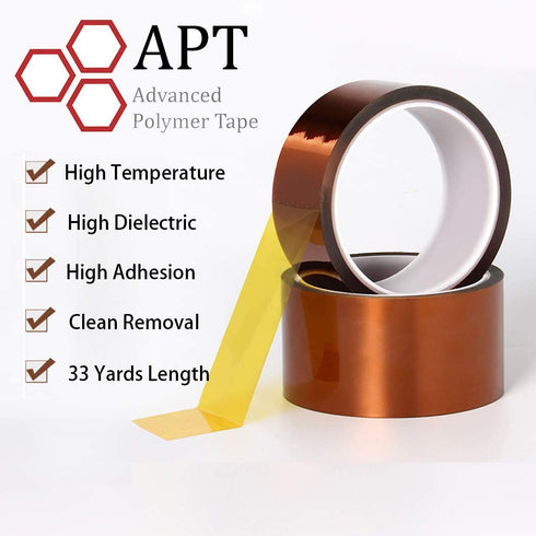 APT 1 mil Thick Polyimide Adhesive Tape - High Temperature and Heat Tape for Masking, Soldering, Electrical