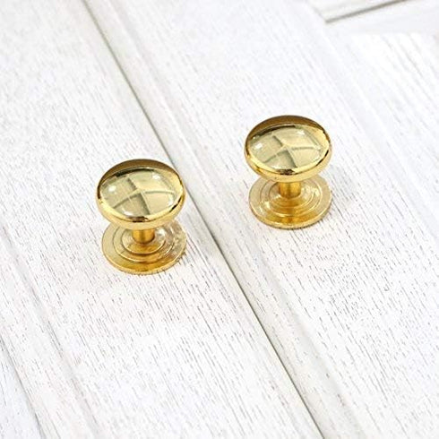 Set of 6 Modern Round Cabinet Hardware Knob, Kitchen Drawer Dresser Handles, Gold, Single Hole Pull for Furniture