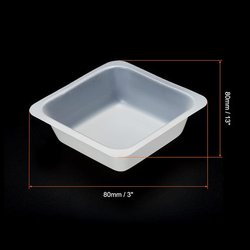 PATIKIL Square-Shaped Weigh Boats, 20 Pack Plastic 100mL Medium Disposable Powder Dispenser for Weighing Mixing, White