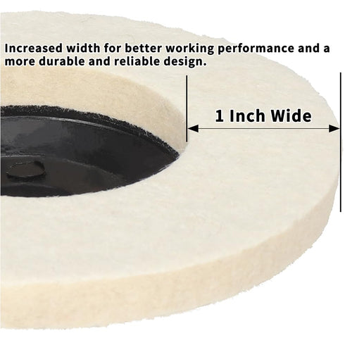 4 Inch Premium Wool Felt Polishing Disc for 5/8 Angle Grinder, Very-Fine Buffing Wheel for Metal Work